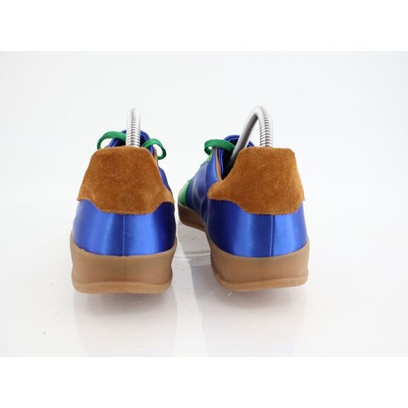 Jeffrey Campbell Keys Sneaker Womens 9 Blue Green Satin Lace Up Shoes Fashion - Picture 6 of 12